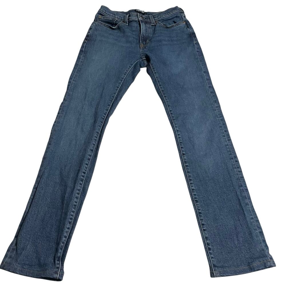Lands End Mens Jeans Size 30 Square Rigger Slim Fit Straight Leg Dark Blue Denim
